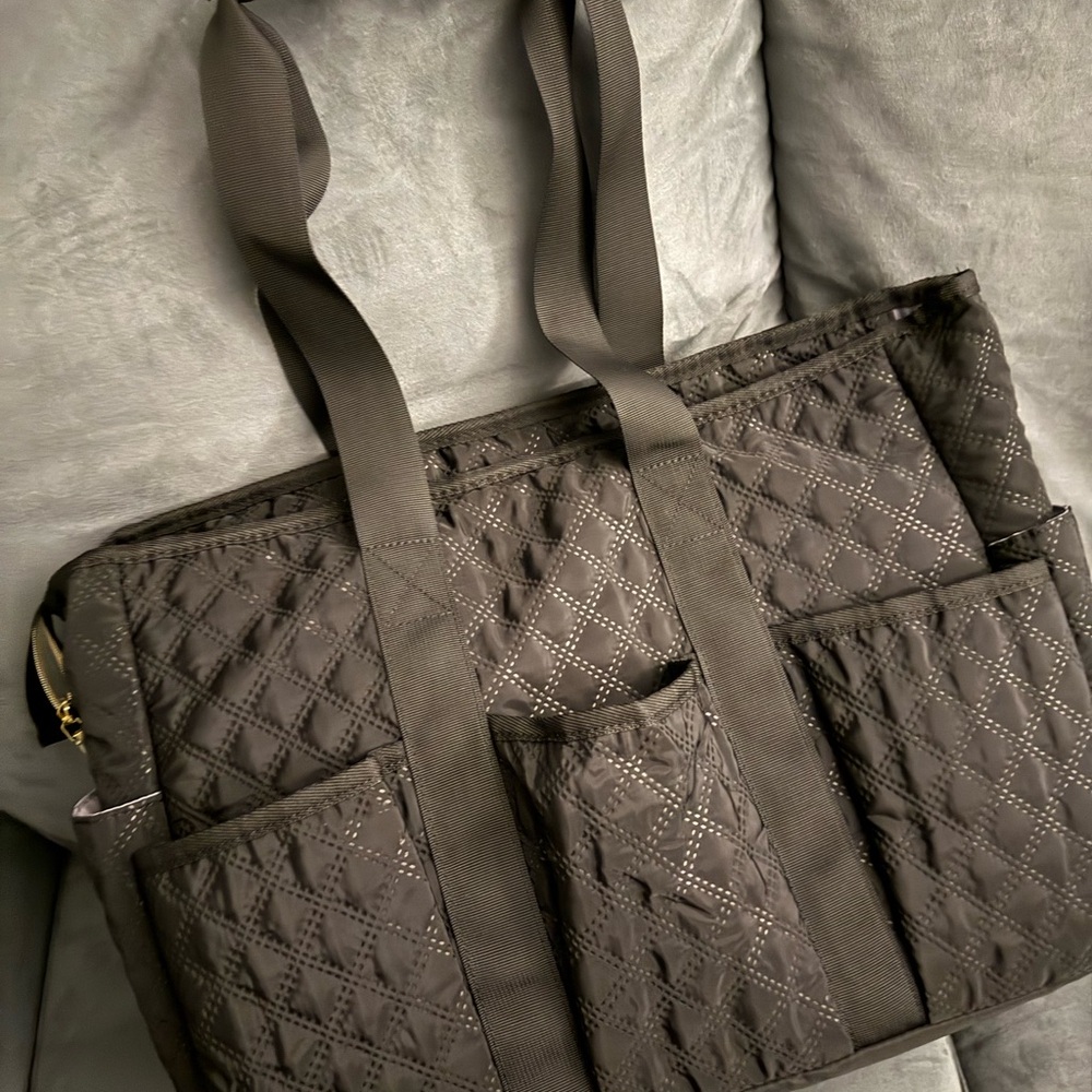 Quilted Brown Tote Bag